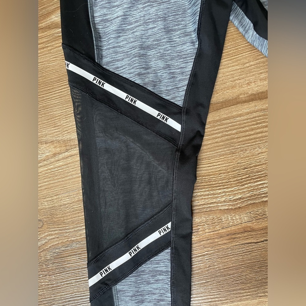 PINK Victoria’s Secret Ultimate Sheer Black Leggings Size Medium - Picture 3 of 7